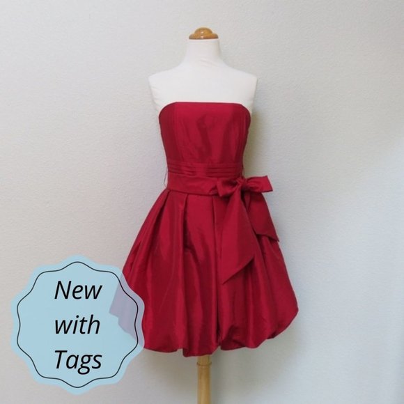 Forever 21 Dresses & Skirts - New Year's Eve Dress Strapless Party Dress - Bubble Hem - Red - M - NWT